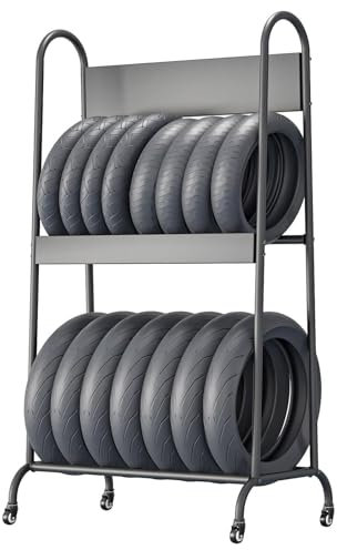 XINGYAOXS Supporto per Pneumatici per Garage, Officina, Officina di Riparazione Auto con Ruota, Supporto per Pneumatici per Moto, Indipendente, Ripiano per Pneumatici per Tutte Le Stagioni