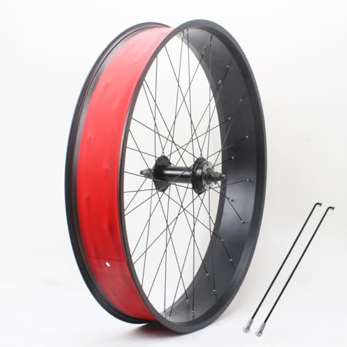 TCXSSL 20/24/26X4,0 Jeu De Roues pour Vélo À Pneus Larges Frein À Disque 36H Moyeu À Filetage À 6 Boulons Roues pour Vélo De Neige 135/195Mm Rayons 36x14G pour 7/8/9/10s(Front-DE,26in)