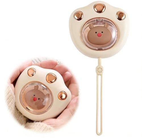Uppladdningsbar handvärmare, USB handvärmare, elektrisk powerbank, fickvärmare, elektrisk uppladdningsbar 2 temperaturer, justerbar återanvändbar dam barn, vit