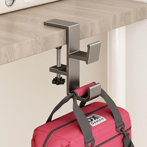 Taschenhalter für Tisch, verstellbare Handtaschenhalterung aus Metall, stabiler Tischhaken für Taschen und Rucksäcke, multifunktionaler Handtaschenhaken als Bag Holder, Purse Hook und Tischhalterung