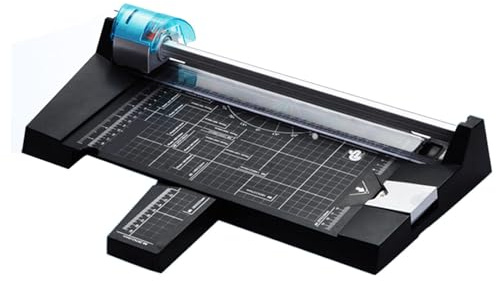 Kraftig roterande pappersskärare med 4 självslipande blad för trimning av papper, foton, vykort och visitkort