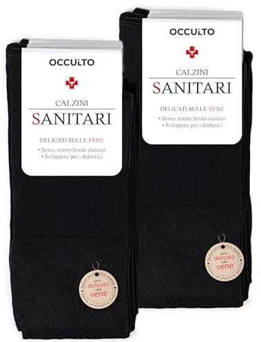 Occulto chaussette diabetique homme lot de 10 (modèle: Goetz) 10 Paires | Noir 39-42