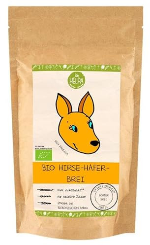 HELPA BIO Hirse-Hafer-Brei 200 g - Hirsebrei Haferbrei Baby – Brei für Kinder – Babybrei - Babynahrung – 55% Hirse – 45% Hafer - Bio-Getreide-Breie - Frühstücksbrei