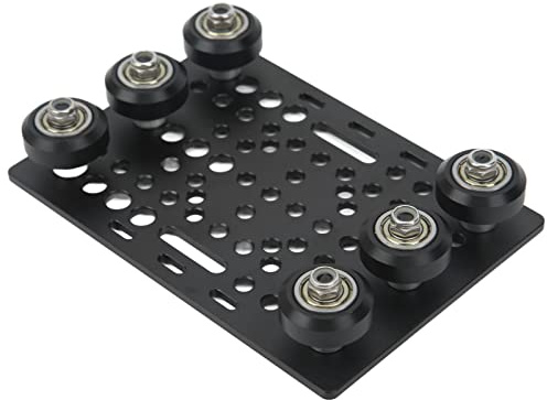 Gantry Plate Kit Aluminium Svart Anodiserad Yta 3D-skrivare Gantry Board med Remskiva för 20-80 Mm / 0,8-3,1 Tum V-spår Aluminium Extruderingsprofiler Linjärskena (Svart remskiva)
