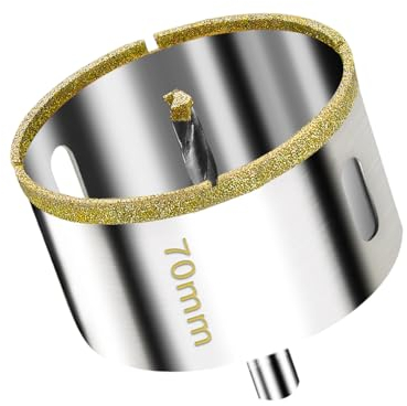 Meccion 70mm Sierra Perforadora de Diamante con Broca de Centro Piloto, Broca de Diamante para Azulejos, Porcelana, Vidrio, Mármol, Cerámica