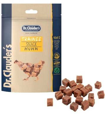 DR.CLAUDER'S – Snack d'entraînement | Snacks faciles à digérer à base de 95 % de viande avec inuline pour chiens et chats Friandises riches en nutriments dans un sachet fraîcheur | 80 g de poulet
