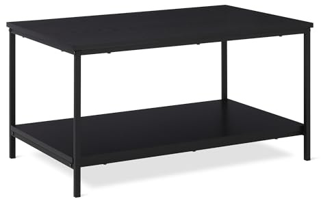 Amazon Basics Couchtisch, Rechteckig, Schwarz, 50,5cm x 80cm x 42cm