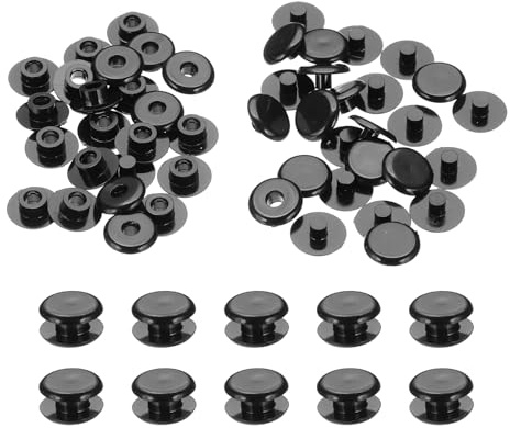 PATIKIL M5x3mm Poste De Fixation En Plastique, 24 Ensembles De Rivets À Vis Chicago En Plastique Pour Albums Photos, Scrapbooks En Cuir, Bouton À Presser, Noir