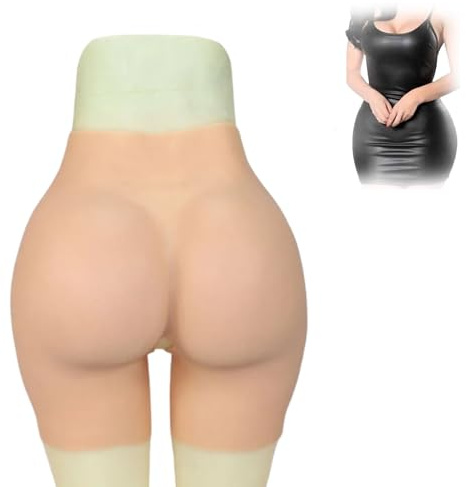 Tex-Eorey Pantalones De Glúteos Falsos De Silicona Acolchados Push Up Braga Glúteos Caderas Moldeador De Cuerpo para Mujeres Caderas Falsas,Wheat(1.2cm),One Size