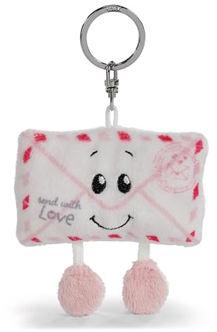 NICI 62623 Porte-clés avec Peluche au Motif de Lettre d’Amour, 8 cm, Blanc, fidèle Compagnon pour Sac à Dos ou Autre Sac, pour Petits et Grands