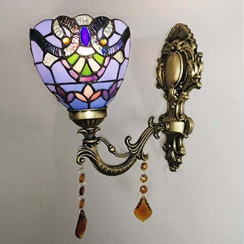 HLTYGWX Lámparas de Pared Apliques Lámpara de Pared barroca Vintage, lámpara de Pared de baño de Vidrio de 6 Pulgadas, lámpara de Noche Victoria E27, Utilizada para iluminación Interior-Brou(Brou)