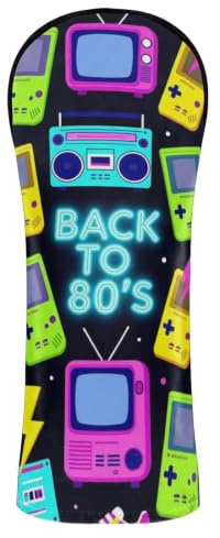 Golf Head Cover Colorful 80s Nostalgia Boombox & Tv Wood