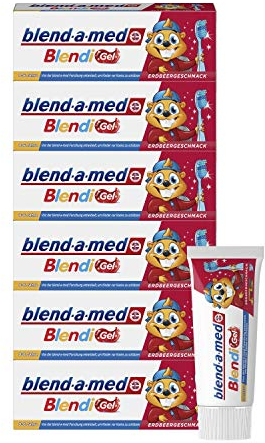 Blend-a-med Blendi Gel Kinder-Zahnpasta, Erdbeer-Geschmack, 6er Pack(6 x 50 ml)