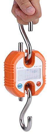 Balanza de grúa profesional, portátil, digital, 150 kg, balanza de colgar, mini gancho electrónico, balanza para pesaje de equipaje, hogar, granja, fábrica, caza, aire libre, etc.(naranja)