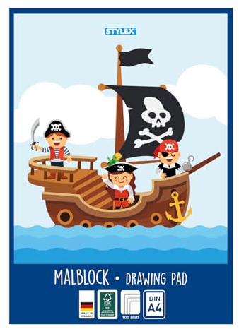 Malblock XL / 100 Blatt/DIN A4 / Zeichenblock / Piraten