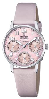 Festina Montre Femme Analogique Silicone Rose - Quartz Multifonction - Verre minéral Haute résistance - Étanche 5 ATM - Calendrier - Special Prices F20540/6