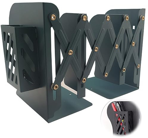 Verstellbare Buchstütze, Kinder Metall Bücherhalter Metal Bookend Buchständer faltbar Ordnerregale rutschfest Bücher Halter Ständer für Schreibtisch, Regal, Büro, Schreibwaren (Blau)