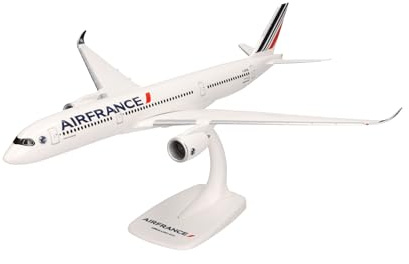 Herpa Maquette Avion Air France Airbus A350-900 - 2021 Livery – F-HTYM “Fort-de-France”, echelle 1/200, Snap-fit Model, pièce de Collection, d'avion avec Support, Figurine Plastique