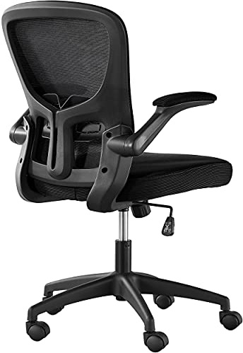 Abician Chaise de Bureau Chaise Pivotante Accoudoirs Relevables Dossier Inclinable Design Ergonomique Bureau Charge 136kg Noir