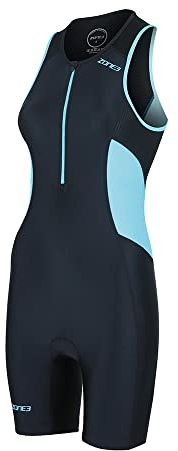 ZONE3 Women's Activate Trisuit- One Piece Pro Triathlon Sleeveless Skin Suit with Inner Bra and Tri-lite Pad (L)
