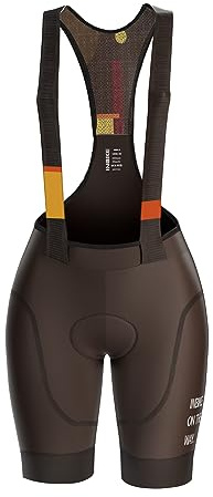 INBIKE Kvinnors Cykling Hängselbyxor med 3D Botten Shorts med Stradi Bike Hängslen MTB Shorts Snabbtorkande Transapierande, Brun, XL