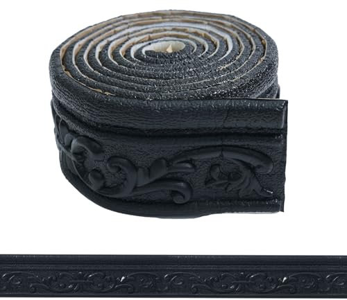 WADILE Frise Murale Autocollante Blanche – Moulure Murale Adhesive 3D Souple, Décorative et Étanche pour Salle de Bain, Cuisine, Miroir, Bordure Mur