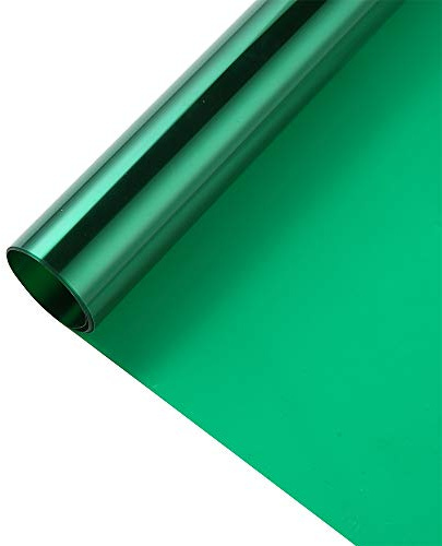 Christmas Transparent Decorative Window Film,Green Transparent Film Window Tint Film Colored Window Film Sun Blocking Heat Control Film for Christmas School Home Decoration(Customized Size)