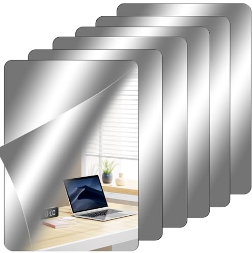 EOGRFW 4 Stück Spiegelfliesen Selbstklebend 30x40 cm Klebespiegel Groß,Flexibler Spiegelfolie Wandspiegel Selbstklebender Spiegelblätter,Acrylspiegel für die Wanddekoration (Rahmenlose,2mm Dick)