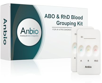 Anbio 2 x blodtyp testkit – grupp A, B, RHD-testning – snabba hemtester