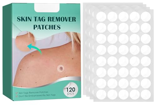 KOAHDE Alivio De Verrugas,Skin Tag Remover Patch,Eliminador De Marcas En La Piel,Crema Removedor de Verrugas,Wart and Mole Removal Patches,Parche Para Acné y Granos,120PC