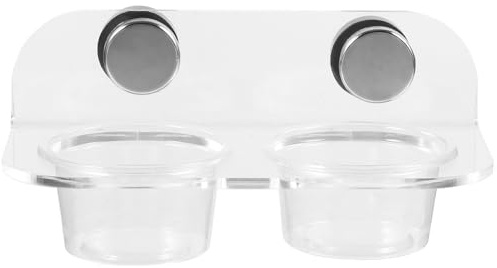 TOYANDONA Gamelle Magnétique Bol d'eau Nourriture Sécurisé en Acrylique Argenté pour Reptiles pour Lézards et Araignées, Accessoire pour Terrariums