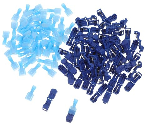 NAMOARLY Conectores de Empalme Rápido T para Cable Flexible 05-15 Mm² Terminales Revestidos de Pala Azul Kit 60 Pares Conexión sin Daños para Cableado Eléctrico Doméstico y Oficinas