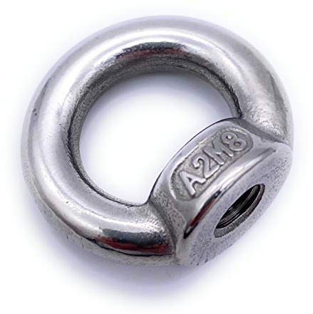 5 Stk. M8 Ringmutter V2A [ V4A / V2A Wählbar ] - M6 M8 M10 M12 - INOX Stainless Steel V4A A4 AISI 316 V2A A2 AISI 304 Rostfrei Ösenmutter Augenmutter ähnl. DIN 582 (M8, V2A (AISI304))