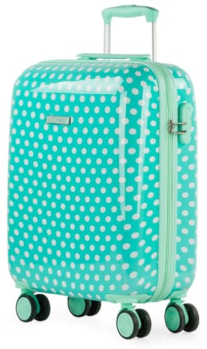 ITACA - Trolley Bambina Rigido Colorato Valigia Bambina Viaggio Trolley Bimba Cabina Trolley Bagaglio A Mano Bambina Resistente Leggera, Bagaglio a Mano Ryanair. Lucchetto a Combinazio, Talpe di menta