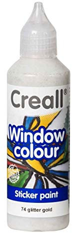 Tophobby Window-Color-Premiumfarbe Fensterfarben frei wählbar auch Konturenfarbe (GLITTER-GOLD)