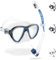 Cressi Unisex-Adult Quantum + Itaca Ultra Dry Combo Schnorcheln Set, Transparent/Blau, Einheitsgröße