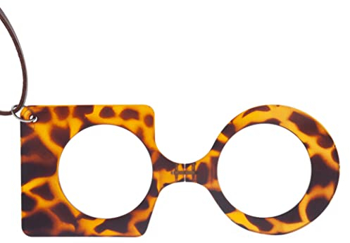DIDINSKY Brille oder Leselupe. Anhänger mit Kette erhöhen. Faltbares Fernglas ohne Koteletten für Damen und Herren. Havana Brown +2.0 - MUSA SQUARE