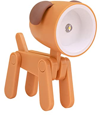 SUFUBAI Cartoon Mini DIY Cute Dog LED Desk Lamp Portable Adjustable Night Light Eye-Protection for Home Office College Dorm Room Girls Boys Decor Gift(Orange)
