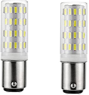 2x Ba15d Sewing Machine LED Light 5 Watt Bulb B15 B15D Bayonet Base, T3/T4/C7/S6 Halogen Replacement Bulb, AC100V-240V, Daylight White 6000K, 50W Equivalent, Non-dimmable