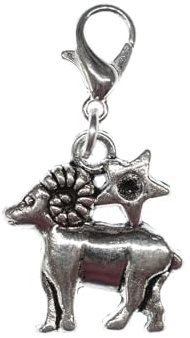 Miniblings Väduren berlock stjärna stjärntecken horoskop – handgjorda modesmycken I silverpläterad silverpläterad – berlockarmband – hänge för armband, 20mm