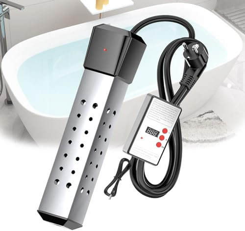 2500W Tauchsieder Badewanne, Thermostat Heizung Tauchsieder Badewannepool, Intelligente Temperaturregelung& 12min Schnelles Aufheizen, Tauchsieder für Whirlpools, Schwimmbädern Und Fußwaschbecken