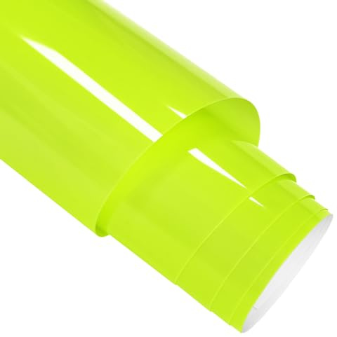 Pellicola per plotter in tessuto, 30,5 cm x 6,1 m di vinile flessibile per trasferimento termico (Giallo Neon, 6,1 m)