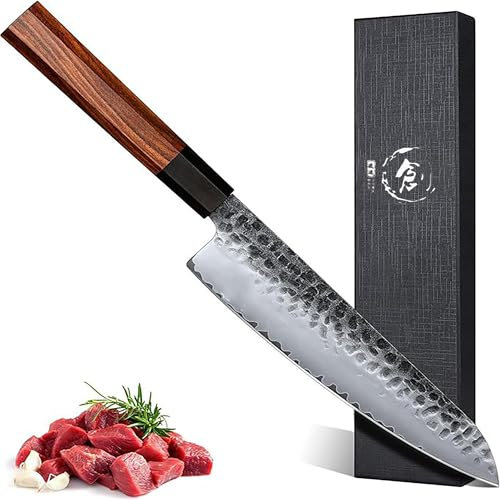 Dragon Creek 21cm Gyuto Messer, professionelles Küchenmesser, scharfes, hochwertiges Fleischmesser, Holzgriff mit Geschenkbox, asiatisches Messer für Familie und Freunde