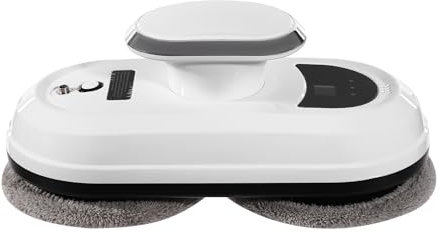 QUIOTUIR Robot Pulitore Vetri 2800pa con 10 Panni per Pulizia e Telecomando 3 Modalità per Pulire Vetri Incorniciati in Case, Uffici, Aule Ecc