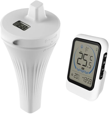 WIYETY Termometro wireless per piscina: termometro galleggiante senza fili, IP67, impermeabile, termometro per piscina, termometro, per piscine, vasche da bagno, piscine, laghetto