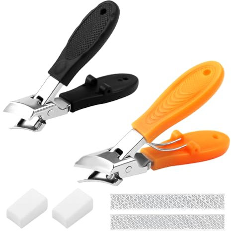 2 Pezzi Tagliaunghie Unghie, Ampia Apertura Anti-Splash Tagliaunghie Inclinate, Precisione Tronchesino in Acciaio Inossidabile, Taglia Unghie per Piedi Mani Professionale per Uomini Donne Anziani