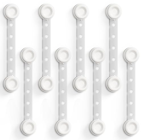 Säkerhetsskåp för barn, 8-pack enkel installation med 3M-lim, inga skruvar eller borrning, multifunktionsspärrar för skåp, lådor, dörrar, kök, ugnar, toaletter