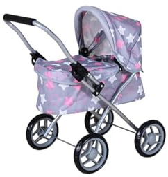Knorrtoys 63344 - Puppenwagen Mini Lili - Star Grey pink