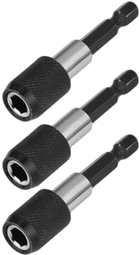 Lumi Zenva Portainserti a cambio rapido da 3 pezzi 1/4'' 60mm Portainserti magnetico di alta qualità per lavori di precisione con avvitatori e trapani a batteria Compatibile con Bosch Makita DeWalt