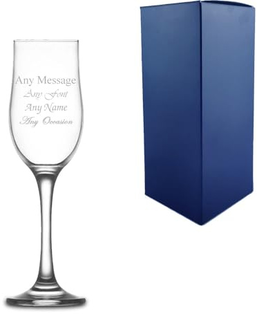 Personalised Engraved 195ml Champagne Tulip Glass with Gift Box | Custom Champagne Glasses, 18th 21st 30th 40th 50th 60th Birthday Gifts for Her, Bridesmaid Gift, Wedding Glasses